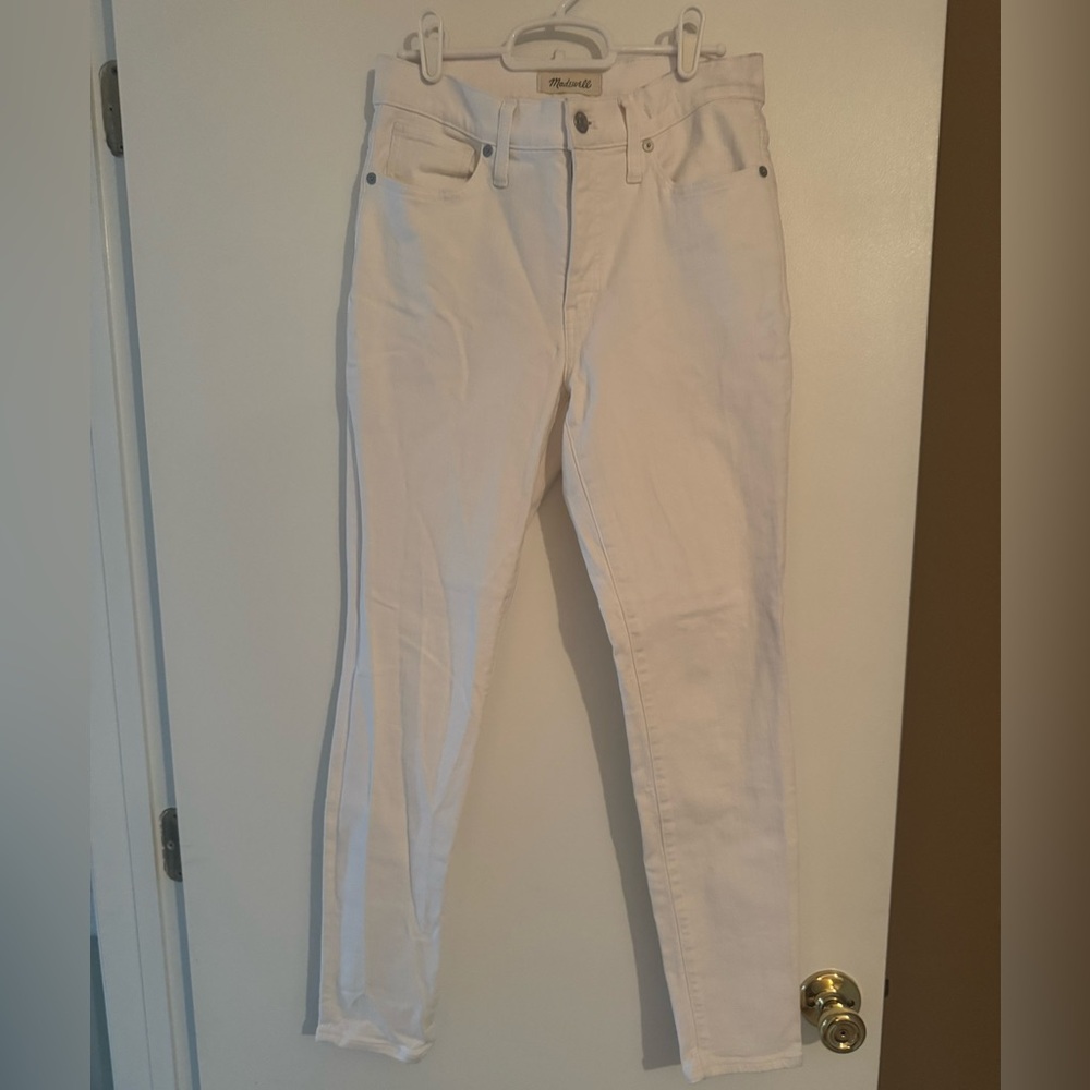 Madewell 9in Mid Rise Skinny White Jean